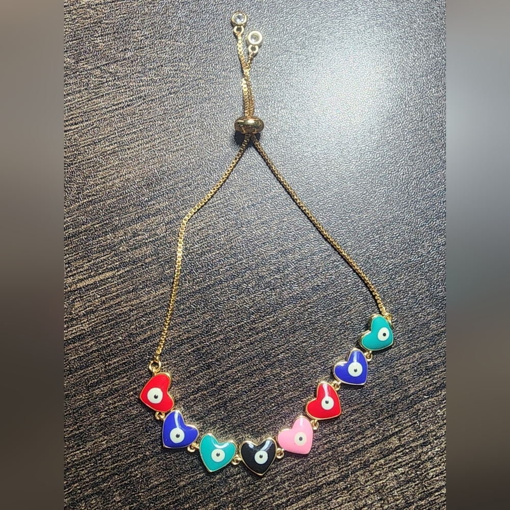 Colorful‎ Heart Charm Bracelet